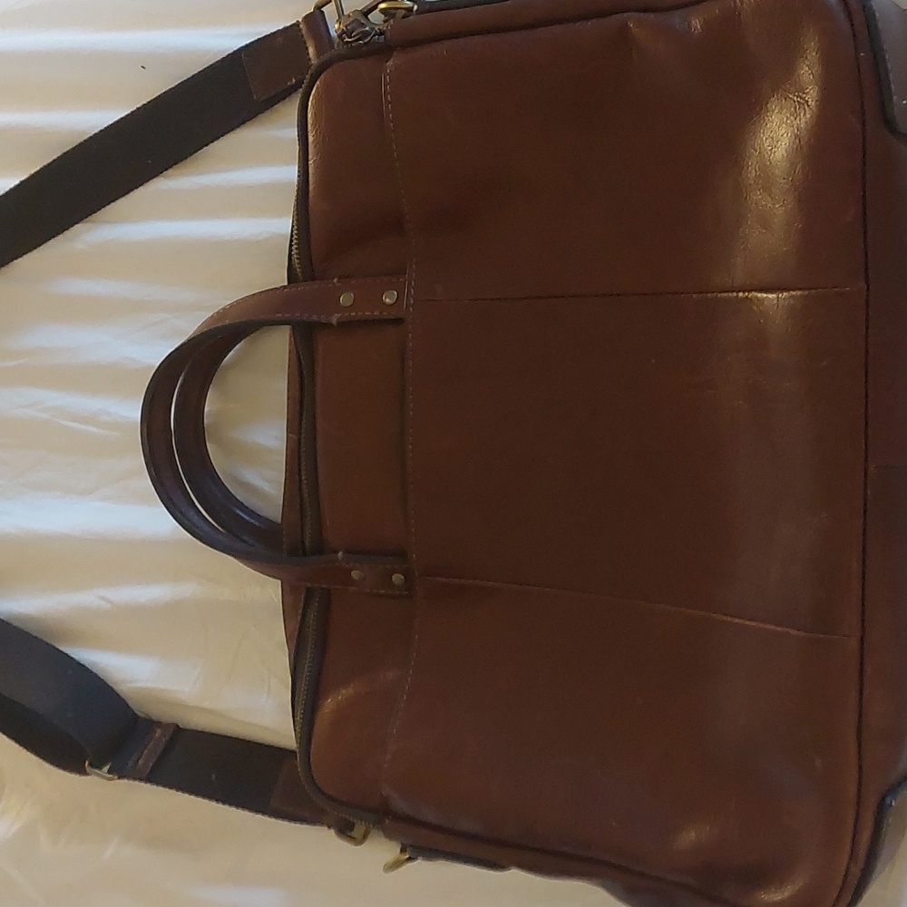 Fossil Leather Soft Sided Laptop Bag/Briefcase